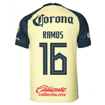 Hombre Fútbol Camiseta Arizbeth Ramos #16 Amarillo 1ª Equipación 2021/22 La Camisa Chile