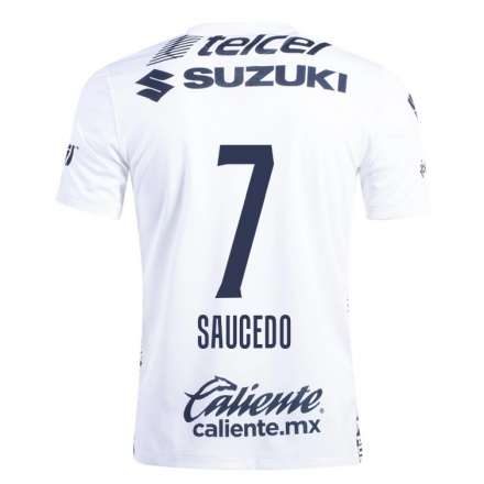 Hombre Fútbol Camiseta Sebastian Saucedo #7 Blanco 1ª Equipación 2021/22 La Camisa Chile