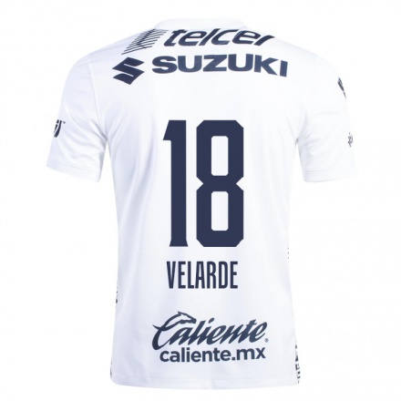 Hombre Fútbol Camiseta Efrain Velarde #18 Blanco 1ª Equipación 2021/22 La Camisa Chile
