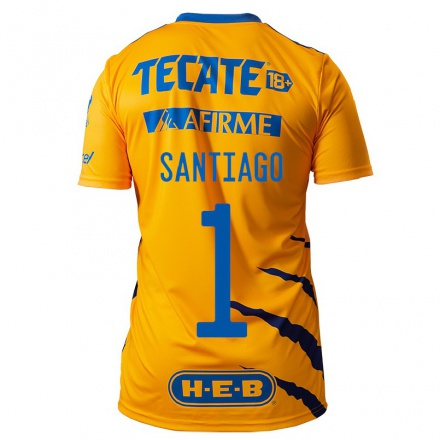Hombre Fútbol Camiseta Cecilia Santiago #1 Amarillo 1ª Equipación 2021/22 La Camisa Chile