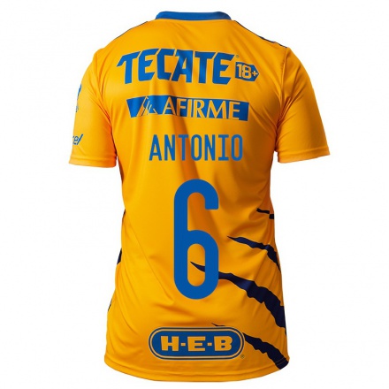 Hombre Fútbol Camiseta Nancy Antonio #6 Amarillo 1ª Equipación 2021/22 La Camisa Chile