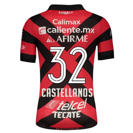 Hombre Fútbol Camiseta Renata Castellanos #32 Negro Rojo 1ª Equipación 2021/22 La Camisa Chile