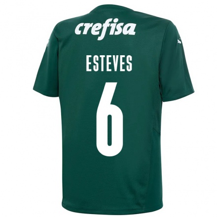 Hombre Fútbol Camiseta Lucas Esteves #6 Verde Oscuro 1ª Equipación 2021/22 La Camisa Chile