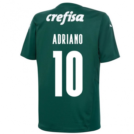 Hombre Fútbol Camiseta Luiz Adriano #10 Verde Oscuro 1ª Equipación 2021/22 La Camisa Chile