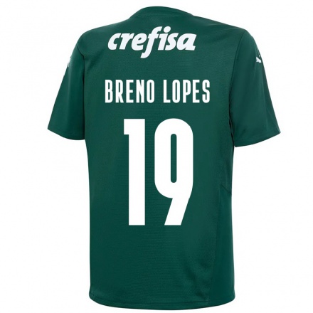 Hombre Fútbol Camiseta Breno Lopes #19 Verde Oscuro 1ª Equipación 2021/22 La Camisa Chile