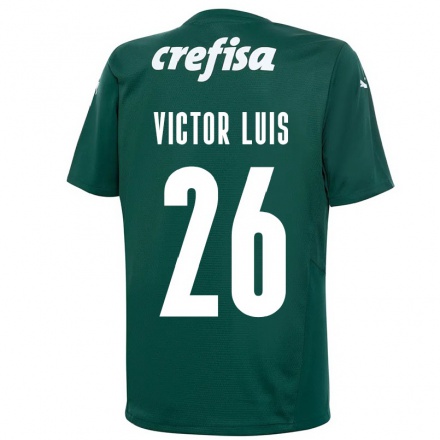 Hombre Fútbol Camiseta Victor Luis #26 Verde Oscuro 1ª Equipación 2021/22 La Camisa Chile
