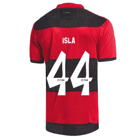 Hombre Fútbol Camiseta Mauricio Isla #44 Negro Rojo 1ª Equipación 2021/22 La Camisa Chile