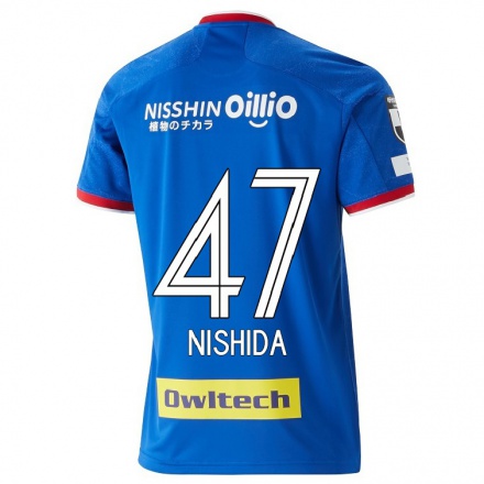 Hombre Fútbol Camiseta Yusuke Nishida #47 Azul 1ª Equipación 2021/22 La Camisa Chile