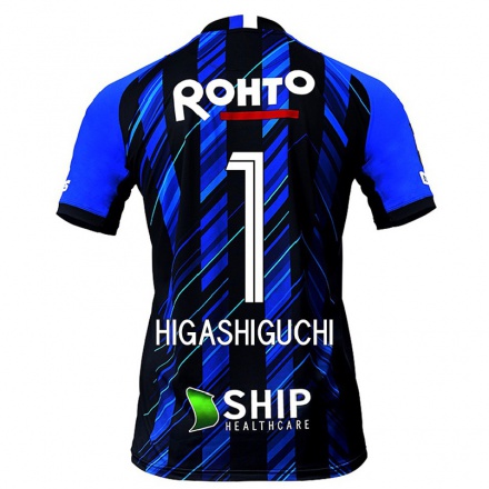 Hombre Fútbol Camiseta Masaaki Higashiguchi #1 Azul Negro 1ª Equipación 2021/22 La Camisa Chile