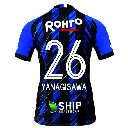 Hombre Fútbol Camiseta Ko Yanagisawa #26 Azul Negro 1ª Equipación 2021/22 La Camisa Chile