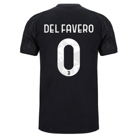 Hombre Fútbol Camiseta Mattia Del Favero #0 Negro 2ª Equipación 2021/22 La Camisa Chile