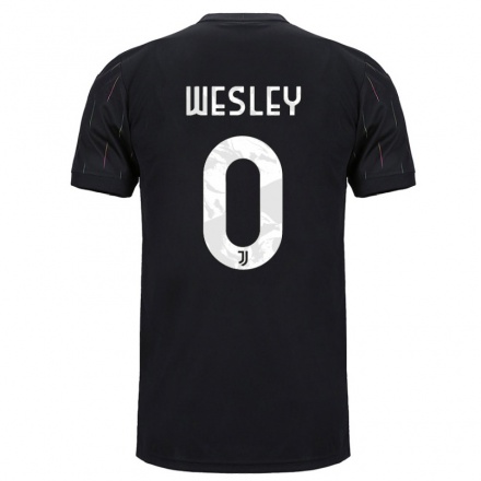 Hombre Fútbol Camiseta Wesley #0 Negro 2ª Equipación 2021/22 La Camisa Chile