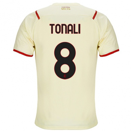 Hombre Fútbol Camiseta Sandro Tonali #8 Champaña 2ª Equipación 2021/22 La Camisa Chile