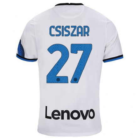 Hombre Fútbol Camiseta Henrietta Csiszar #27 Blanco Azul 2ª Equipación 2021/22 La Camisa Chile