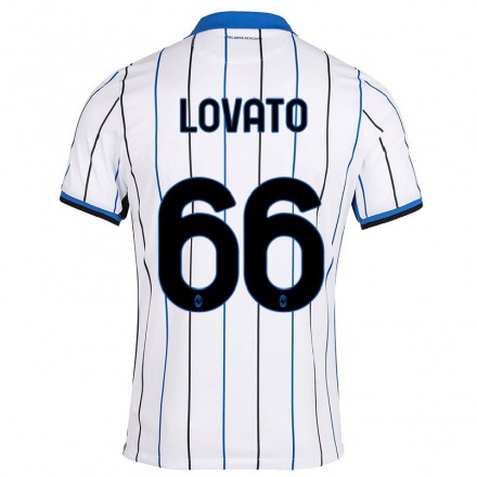 Hombre Fútbol Camiseta Matteo Lovato #66 Azul Blanco 2ª Equipación 2021/22 La Camisa Chile