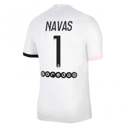 Hombre Fútbol Camiseta Keylor Navas #1 Blanco Rosa 2ª Equipación 2021/22 La Camisa Chile