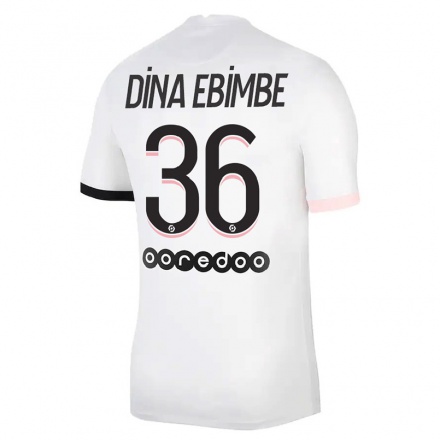 Hombre Fútbol Camiseta Junior Dina Ebimbe #36 Blanco Rosa 2ª Equipación 2021/22 La Camisa Chile
