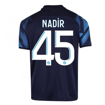 Hombre Fútbol Camiseta Bilal Nadir #45 Azul Oscuro 2ª Equipación 2021/22 La Camisa Chile