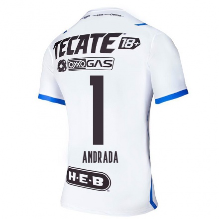 Hombre Fútbol Camiseta Esteban Andrada #1 Azul Blanco 2ª Equipación 2021/22 La Camisa Chile