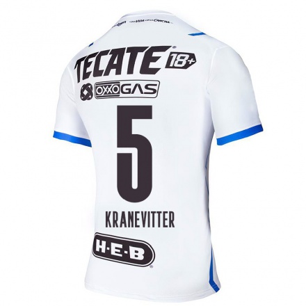 Hombre Fútbol Camiseta Matias Kranevitter #5 Azul Blanco 2ª Equipación 2021/22 La Camisa Chile