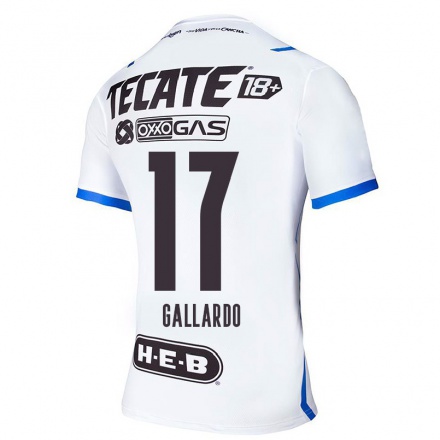 Hombre Fútbol Camiseta Jesus Gallardo #17 Azul Blanco 2ª Equipación 2021/22 La Camisa Chile