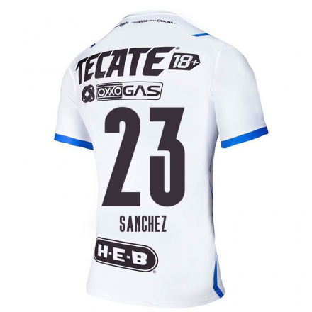 Hombre Fútbol Camiseta Luis Sanchez #23 Azul Blanco 2ª Equipación 2021/22 La Camisa Chile
