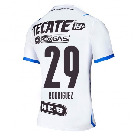 Hombre Fútbol Camiseta Carlos Rodriguez #29 Azul Blanco 2ª Equipación 2021/22 La Camisa Chile