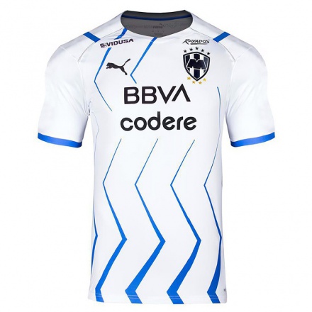 Hombre Fútbol Camiseta Eduardo Banda #45 Azul Blanco 2ª Equipación 2021/22 La Camisa Chile