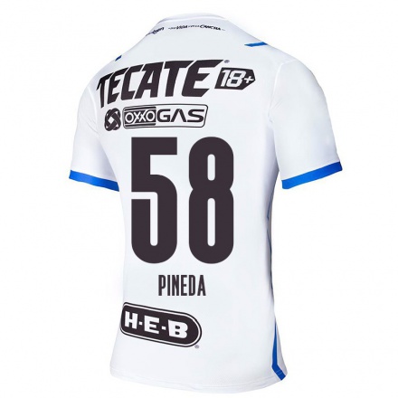 Hombre Fútbol Camiseta Hernan Pineda #58 Azul Blanco 2ª Equipación 2021/22 La Camisa Chile