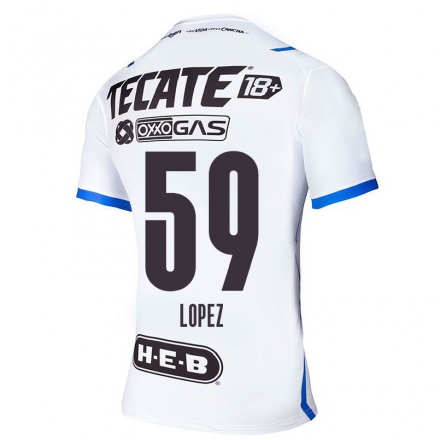 Hombre Fútbol Camiseta Victor Lopez #59 Azul Blanco 2ª Equipación 2021/22 La Camisa Chile