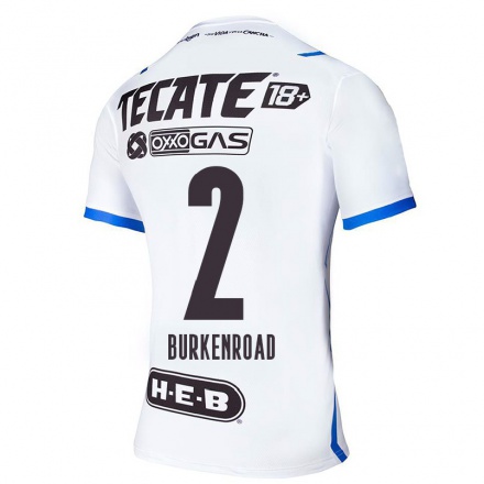 Hombre Fútbol Camiseta Christina Burkenroad #2 Azul Blanco 2ª Equipación 2021/22 La Camisa Chile
