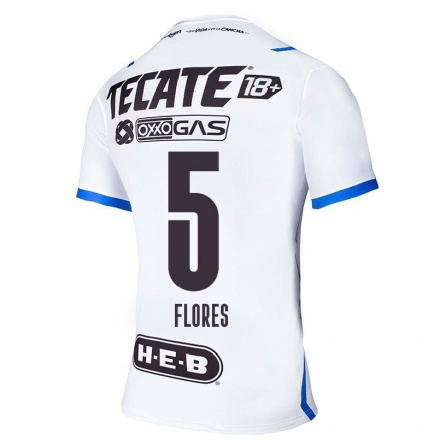 Hombre Fútbol Camiseta Monica Flores #5 Azul Blanco 2ª Equipación 2021/22 La Camisa Chile