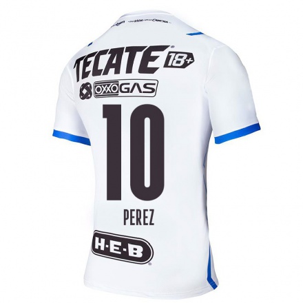Hombre Fútbol Camiseta Nicole Perez #10 Azul Blanco 2ª Equipación 2021/22 La Camisa Chile