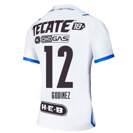 Hombre Fútbol Camiseta Alejandria Godinez #12 Azul Blanco 2ª Equipación 2021/22 La Camisa Chile