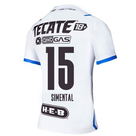 Hombre Fútbol Camiseta Samantha Simental #15 Azul Blanco 2ª Equipación 2021/22 La Camisa Chile