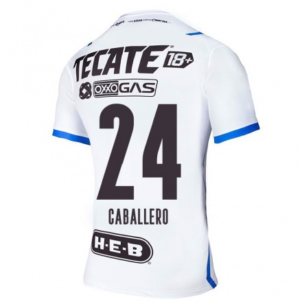 Hombre Fútbol Camiseta Mariana Caballero #24 Azul Blanco 2ª Equipación 2021/22 La Camisa Chile