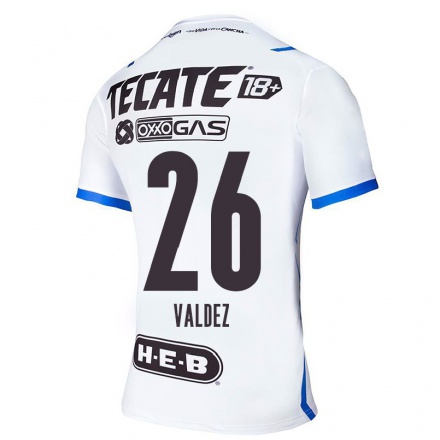 Hombre Fútbol Camiseta Valeria Valdez #26 Azul Blanco 2ª Equipación 2021/22 La Camisa Chile