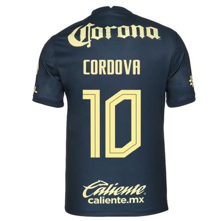 Hombre Fútbol Camiseta Sebastian Cordova #10 Azul Marino 2ª Equipación 2021/22 La Camisa Chile