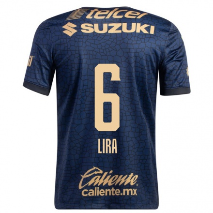 Hombre Fútbol Camiseta Erik Lira #6 Azul Marino 2ª Equipación 2021/22 La Camisa Chile