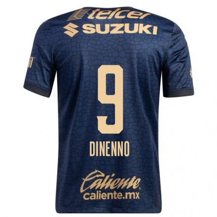 Hombre Fútbol Camiseta Juan Dinenno #9 Azul Marino 2ª Equipación 2021/22 La Camisa Chile