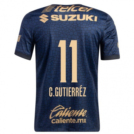 Hombre Fútbol Camiseta Carlos Gutierrez #11 Azul Marino 2ª Equipación 2021/22 La Camisa Chile