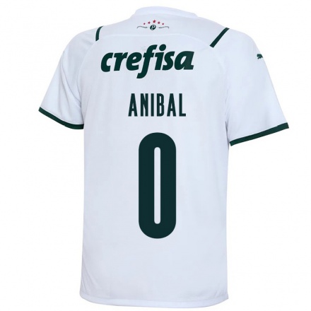 Hombre Fútbol Camiseta Anibal #0 Blanco 2ª Equipación 2021/22 La Camisa Chile