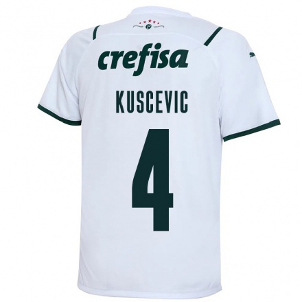 Hombre Fútbol Camiseta Benjamin Kuscevic #4 Blanco 2ª Equipación 2021/22 La Camisa Chile