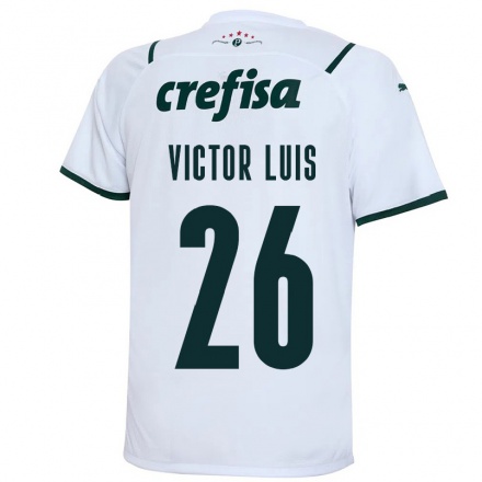 Hombre Fútbol Camiseta Victor Luis #26 Blanco 2ª Equipación 2021/22 La Camisa Chile