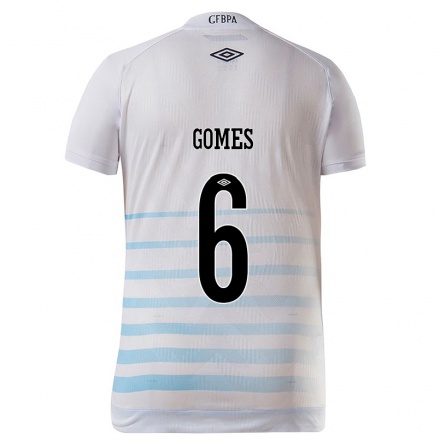 Hombre Fútbol Camiseta Leo Gomes #6 Blanco Azul 2ª Equipación 2021/22 La Camisa Chile