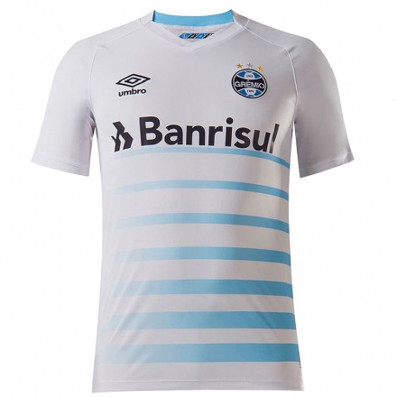 Hombre Fútbol Camiseta Gabriel Chapeco #34 Blanco Azul 2ª Equipación 2021/22 La Camisa Chile