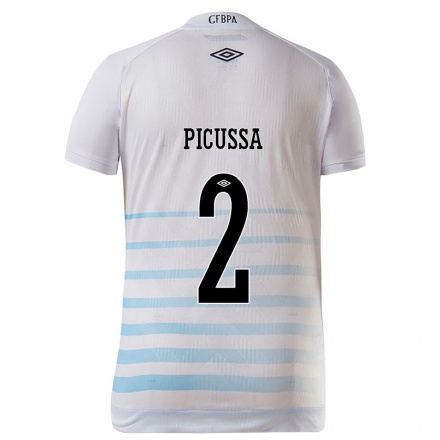 Hombre Fútbol Camiseta Andressa Herminia Gelenski Picussa #2 Blanco Azul 2ª Equipación 2021/22 La Camisa Chile