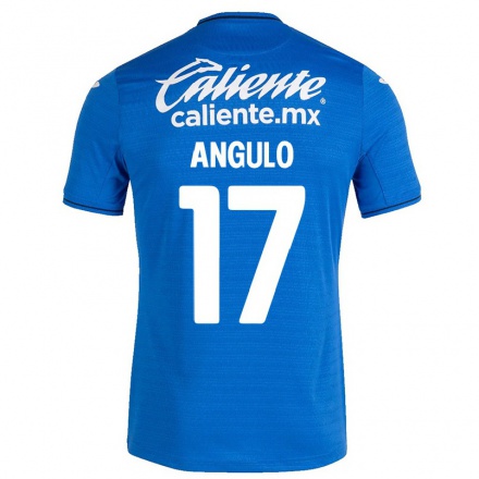 Hombre Fútbol Camiseta Bryan Angulo #17 Azul Oscuro 1ª Equipación 2021/22 La Camisa Chile