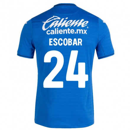 Hombre Fútbol Camiseta Juan Escobar #24 Azul Oscuro 1ª Equipación 2021/22 La Camisa Chile