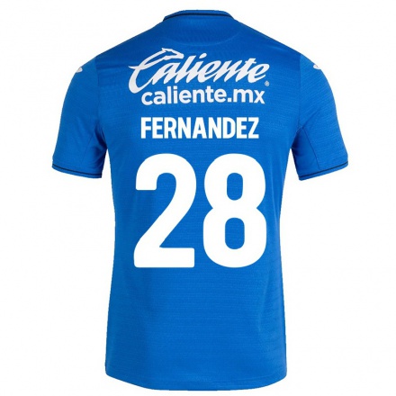 Hombre Fútbol Camiseta Guillermo Fernandez #28 Azul Oscuro 1ª Equipación 2021/22 La Camisa Chile